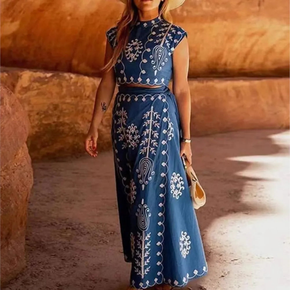 Conjunto Luza - Conjunto Boho Bordado (Tendência do verão italiano)