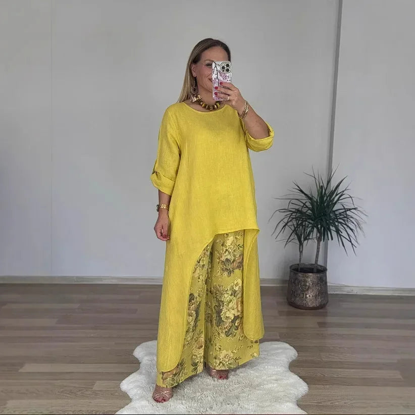 Conjunto Salomé - O queridinho das style mavens em linho (tendência grega)