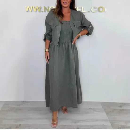 Conjunto Bradford - O best choice vestido + casaco (tendência italiana)