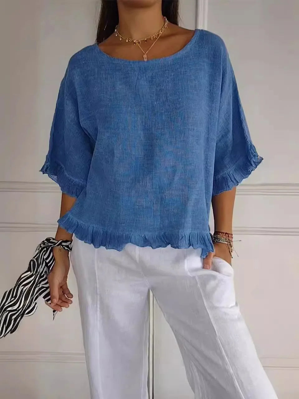 Blusa Carina - Must-have em linho de alta qualidade (tendência francesa)