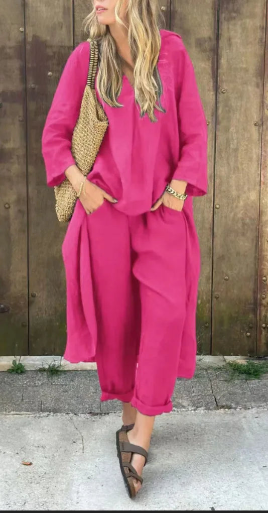 Conjunto Maya - Sofisticação em linho queridinho das style mavens (tendência francesa)