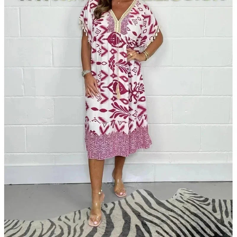 Vestido Juce - Design grego em viscose (must-have para 2026)