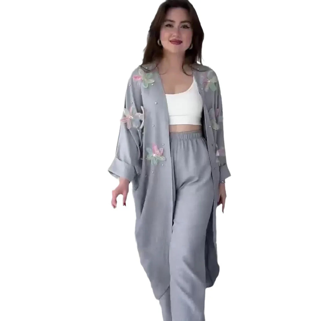 Conjunto Sandra - Tendência 2026 cardigan + calça (tendência belga)