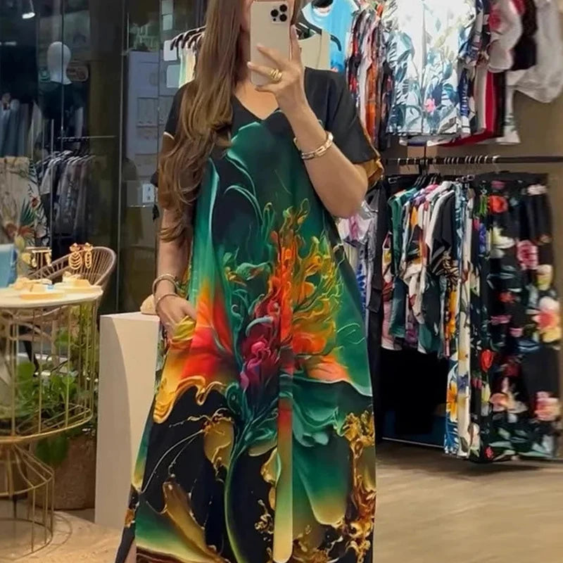 Vestido Vanusa - Estampado fluido must-have 2026 (tendência grega)