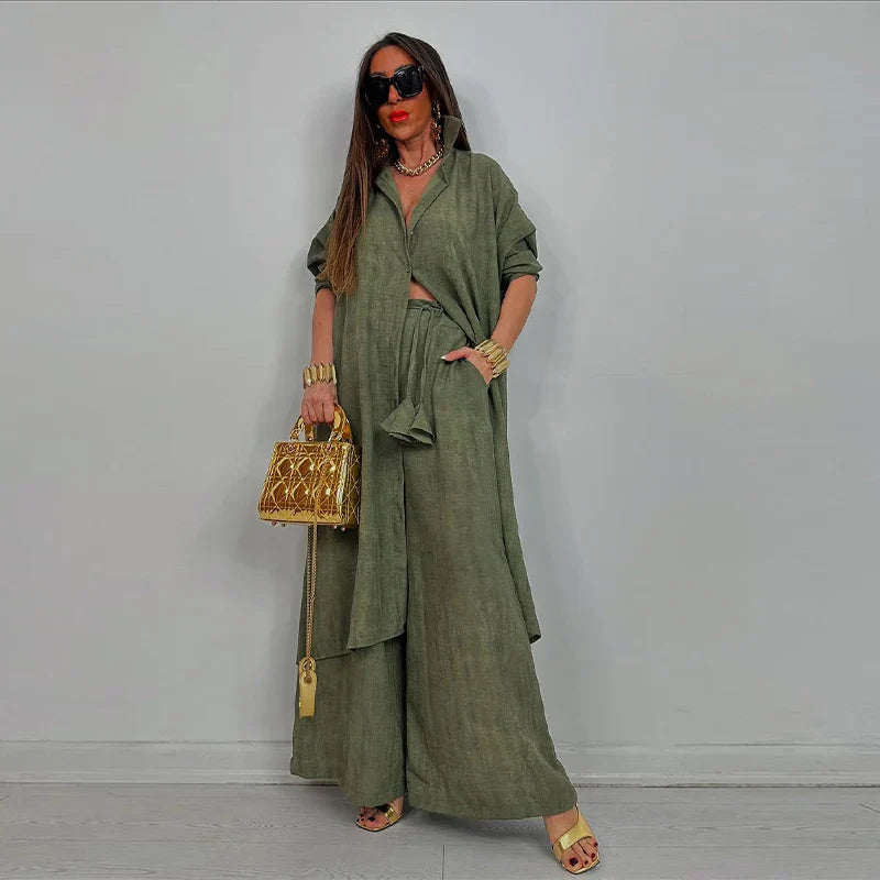 Conjunto Maria Madalena - Alto poder em linho (tendência francesa 2025)