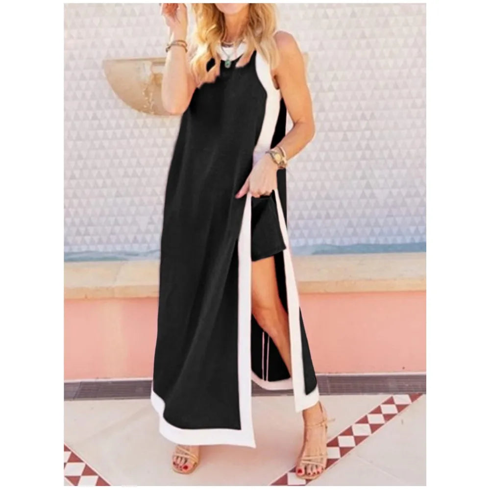 Conjunto Celeste - Nova tendência Lisavi vestido + shorts (tendência americana)