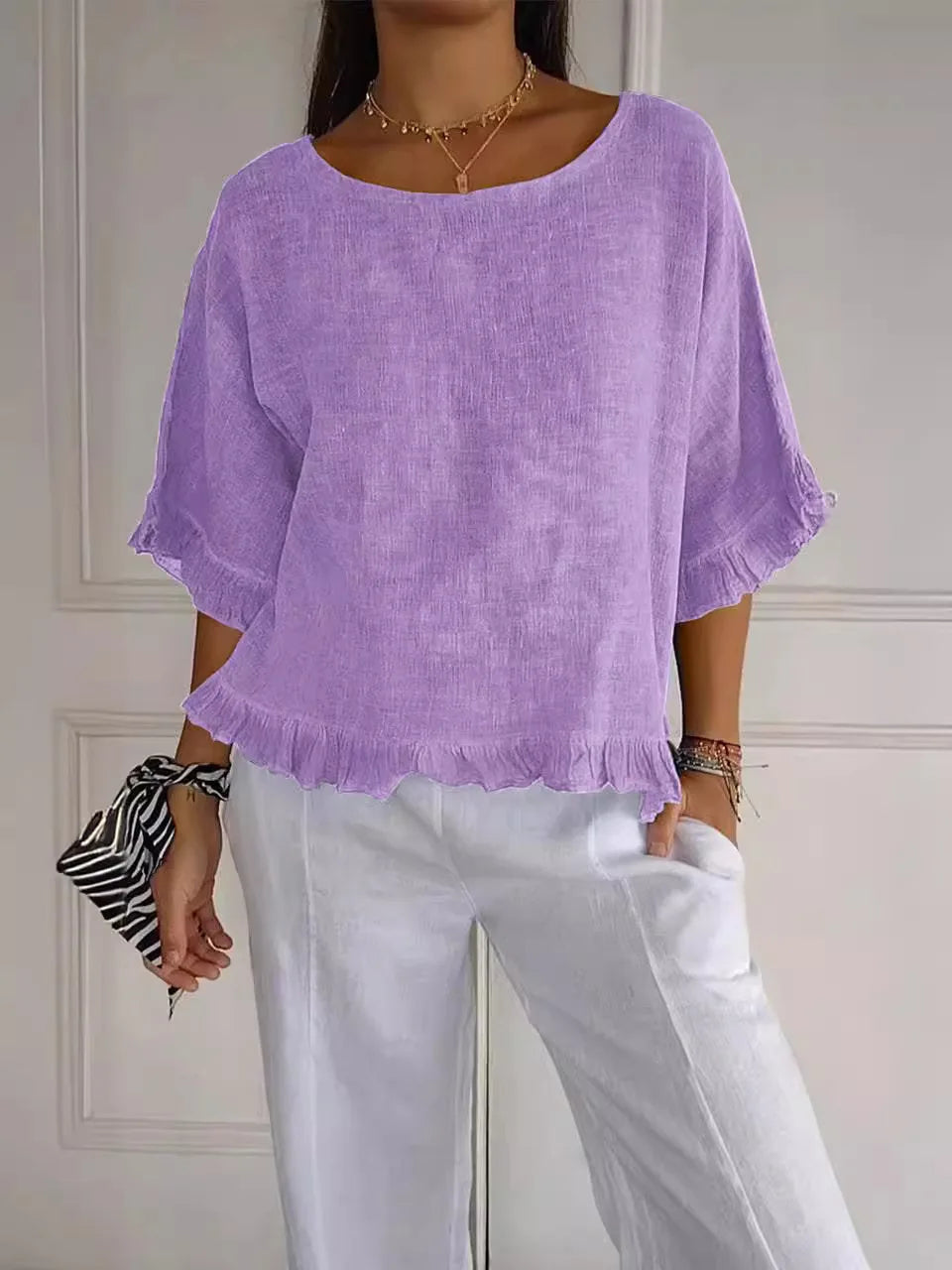 Blusa Carina - Must-have em linho de alta qualidade (tendência francesa)
