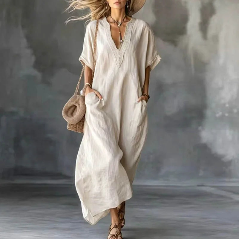 Vestido Gwen - O Linho mais desejado para esse verão 2026 (tendência grega)