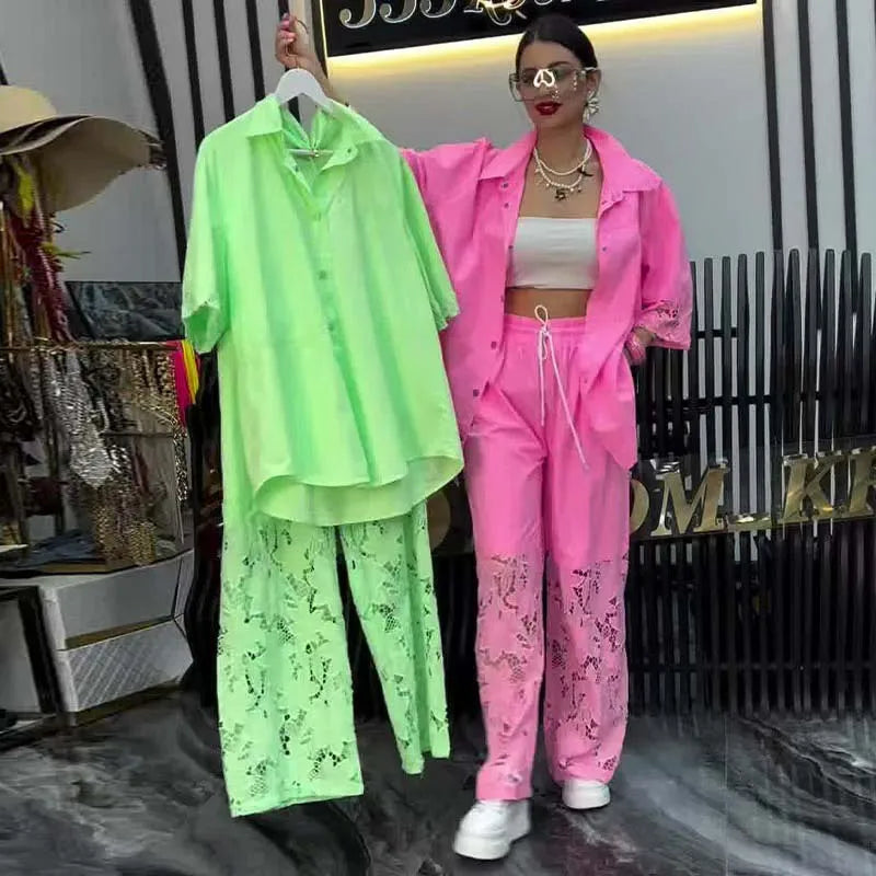 Conjunto Paula - Tendência em renda 2026 queridinho das it girls (tendência americana)