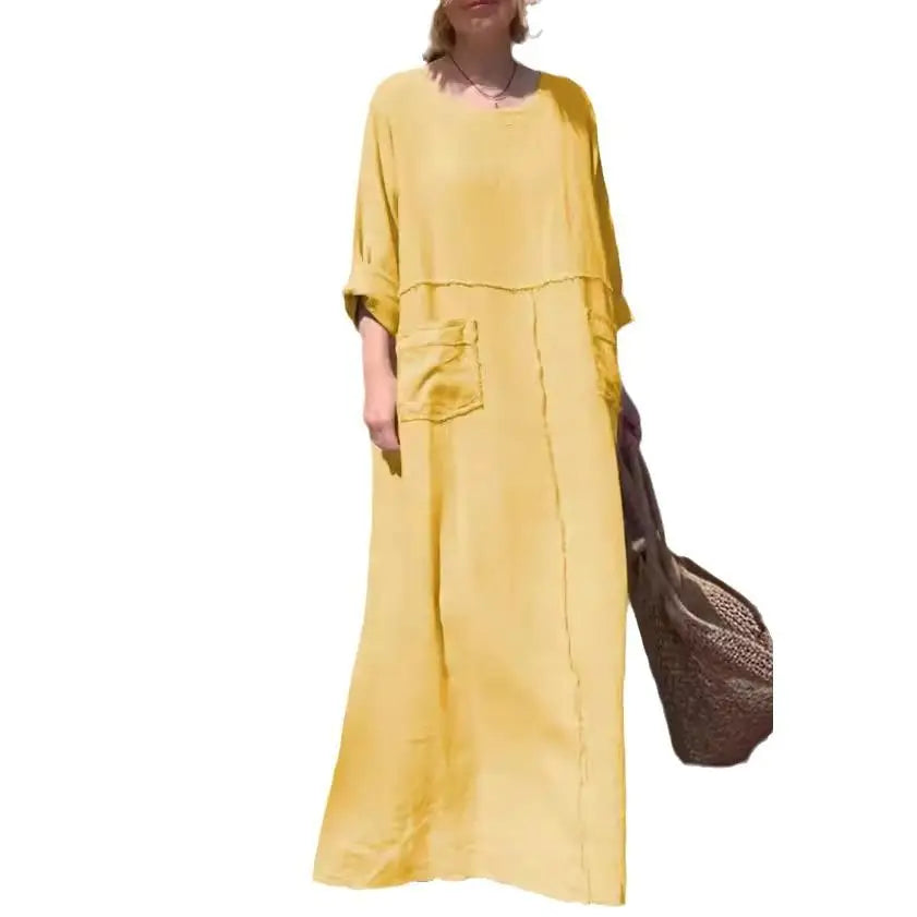 Vestido Valéria - Alta qualidade em linho preferido das style icons (tendência grega)
