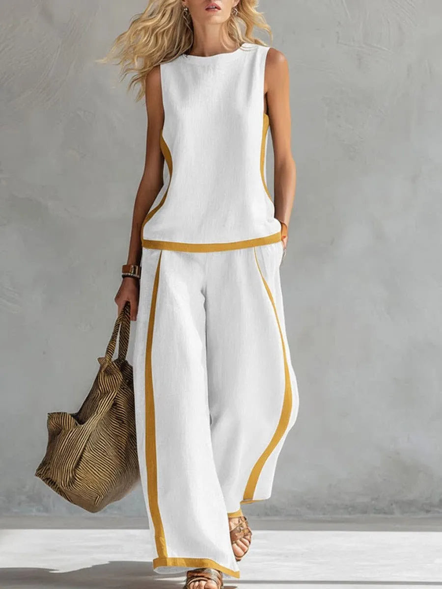 Conjunto Violeta - Seu standout piece em linho high quality (tendência grega)