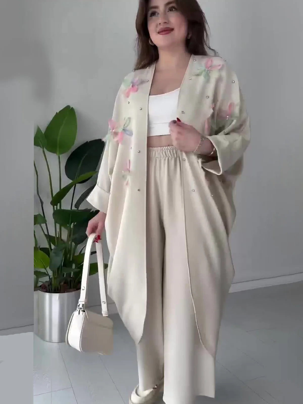 Conjunto Sandra - Tendência 2026 cardigan + calça (tendência belga)