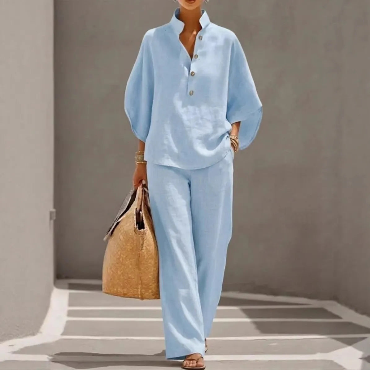 Conjunto Noelle - O linho mais aclamado pelas trendsetters europeias (tendência grega)