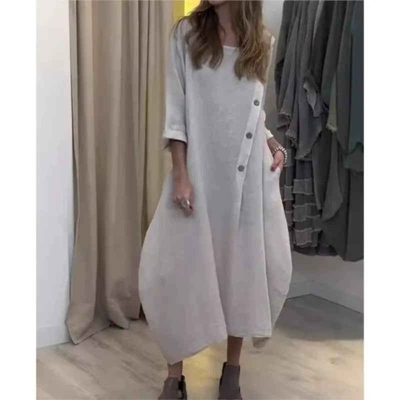 Vestido Moriá - Elegância em linho ( tendência americana 2025)