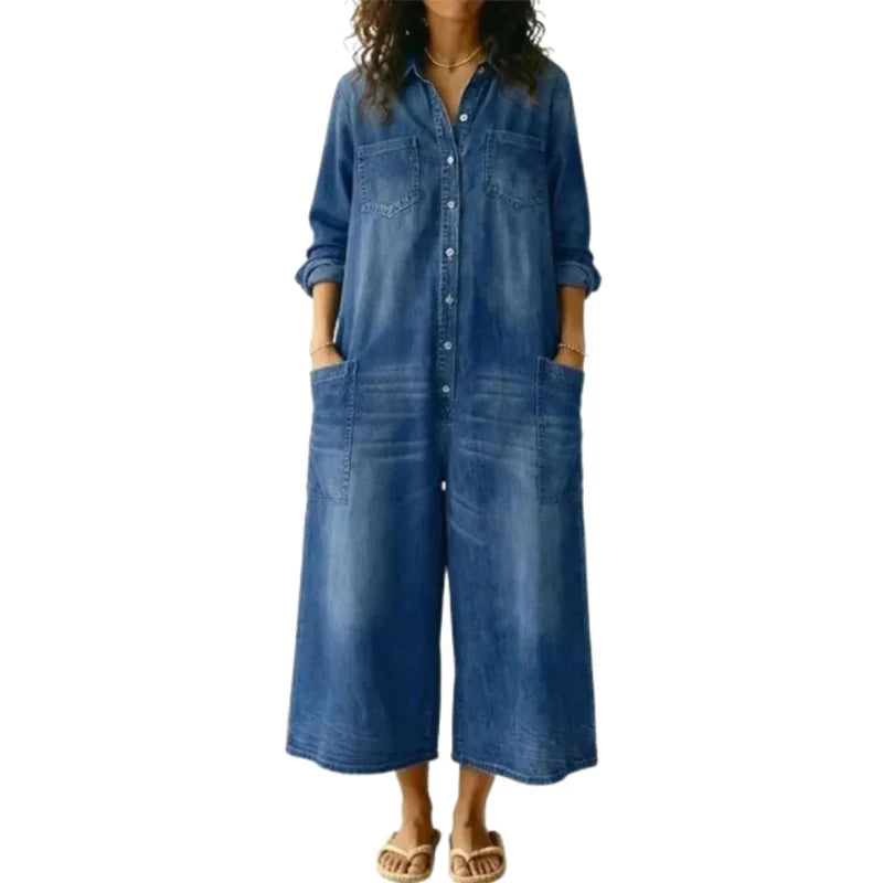 Macacão Eudora - Seu queridinho em jeans high comfort (tendência italiana)