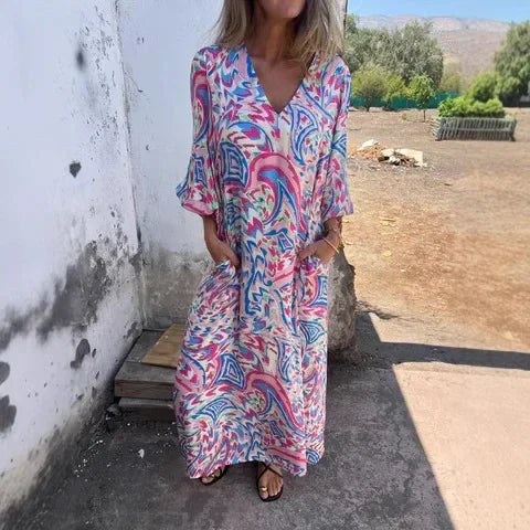 Vestido Antonella - Estampado fluido queridinho das trendqueens (tendência americana)