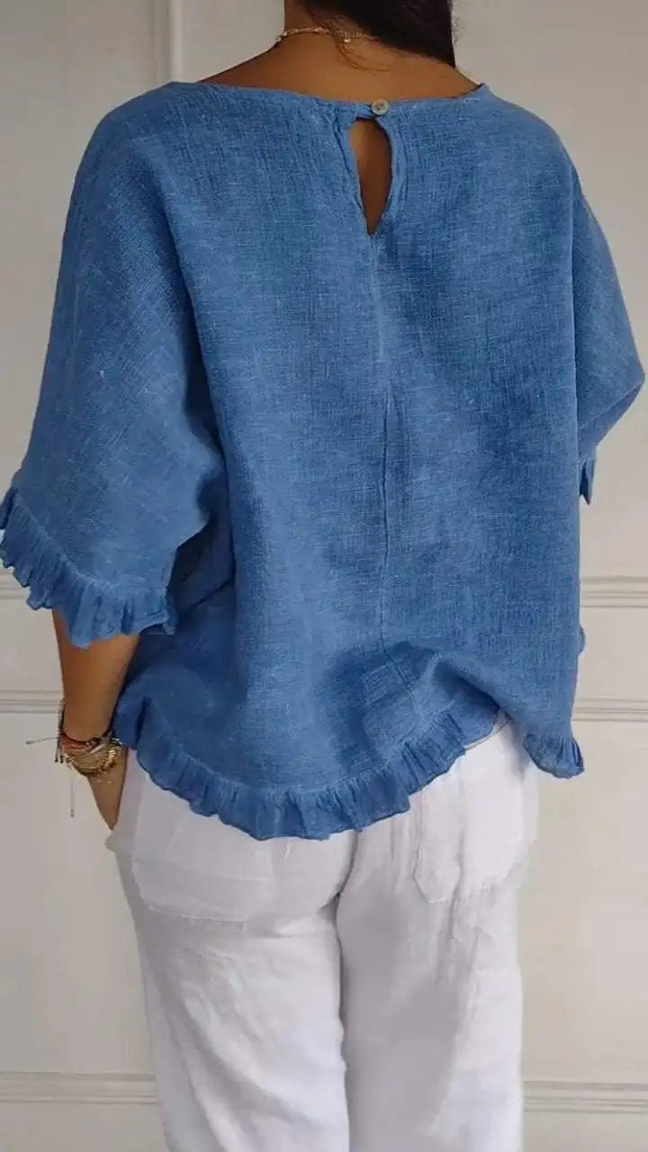 Blusa Carina - Must-have em linho de alta qualidade (tendência francesa)