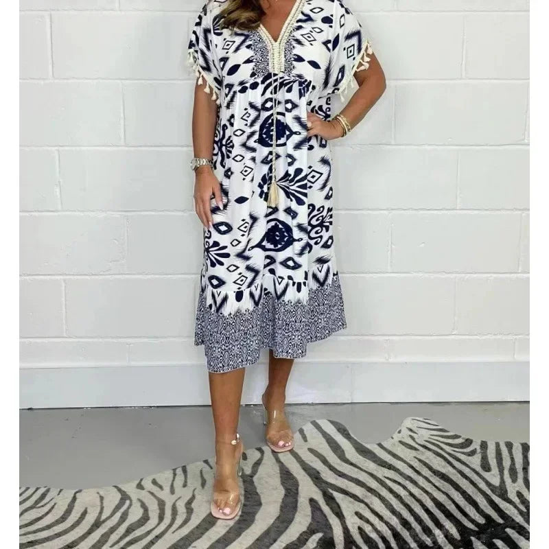 Vestido Juce - Design grego em viscose (must-have para 2026)