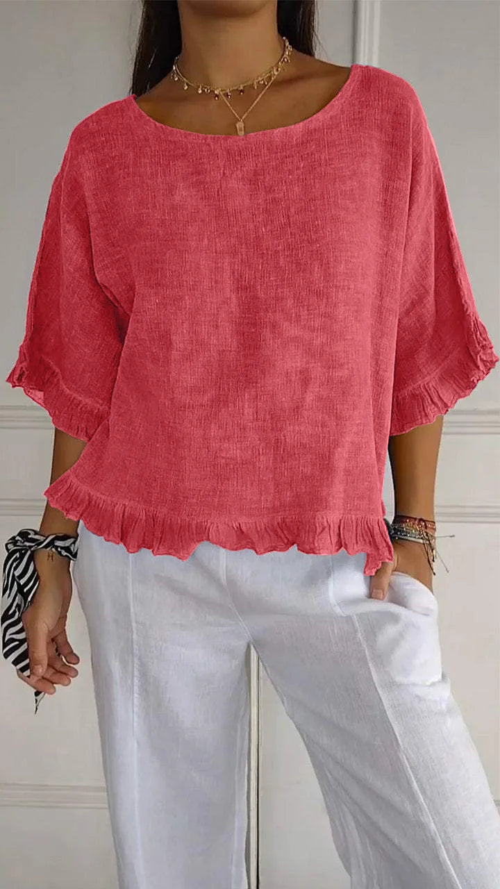 Blusa Carina - Must-have em linho de alta qualidade (tendência francesa)
