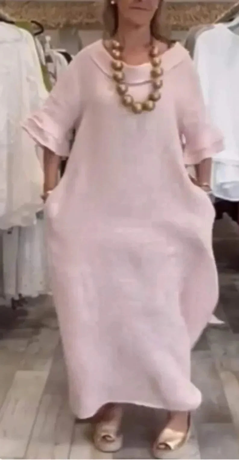 Vestido Lia - Alta qualidade em linho (tendência Italiana)