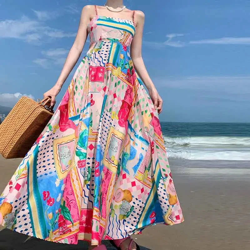 Vestido Dizi - Summer 2025 Estampado Cores Vibrantes