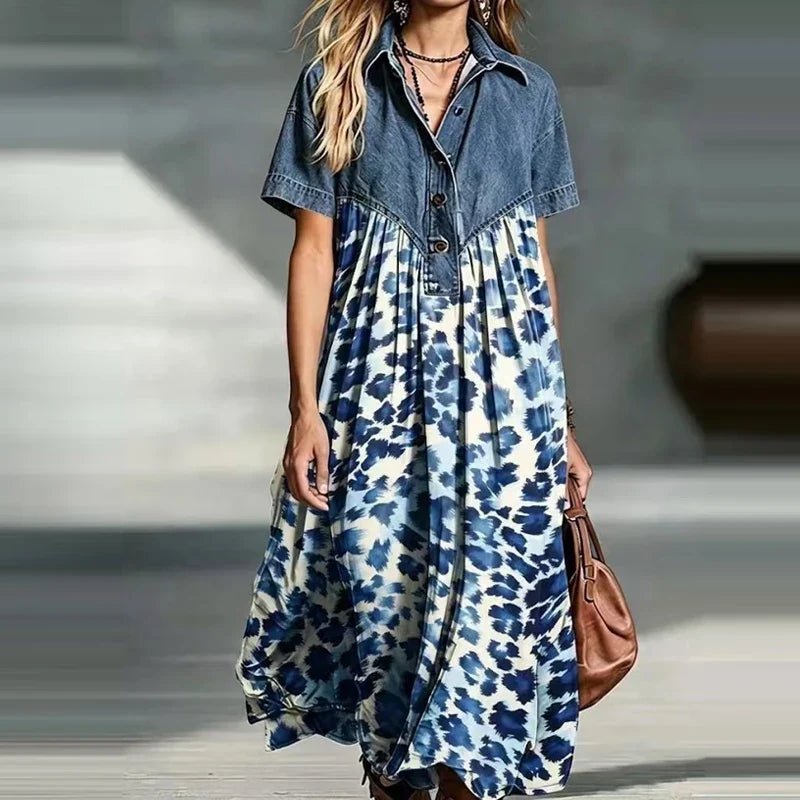 Vestido Apolline - O jeans + estampa mais amado pelas style mavens (tendência francesa)
