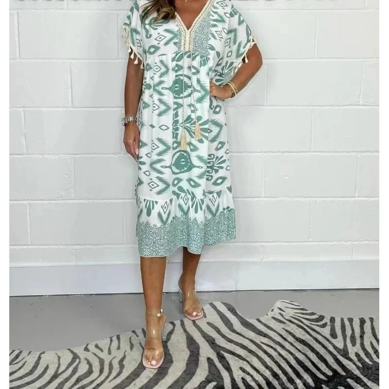 Vestido Juce - Design grego em viscose (must-have para 2026)