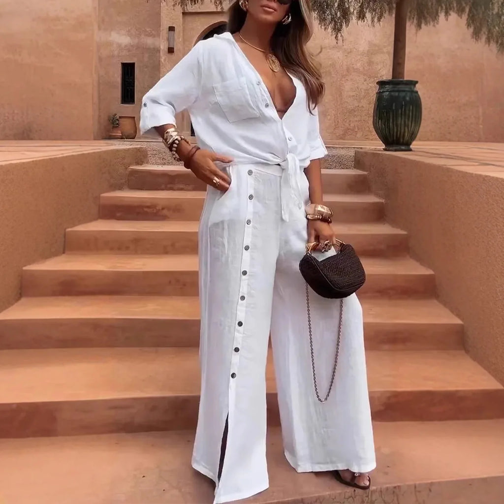 Conjunto Serena - Tendência em linho preferido das style mavens