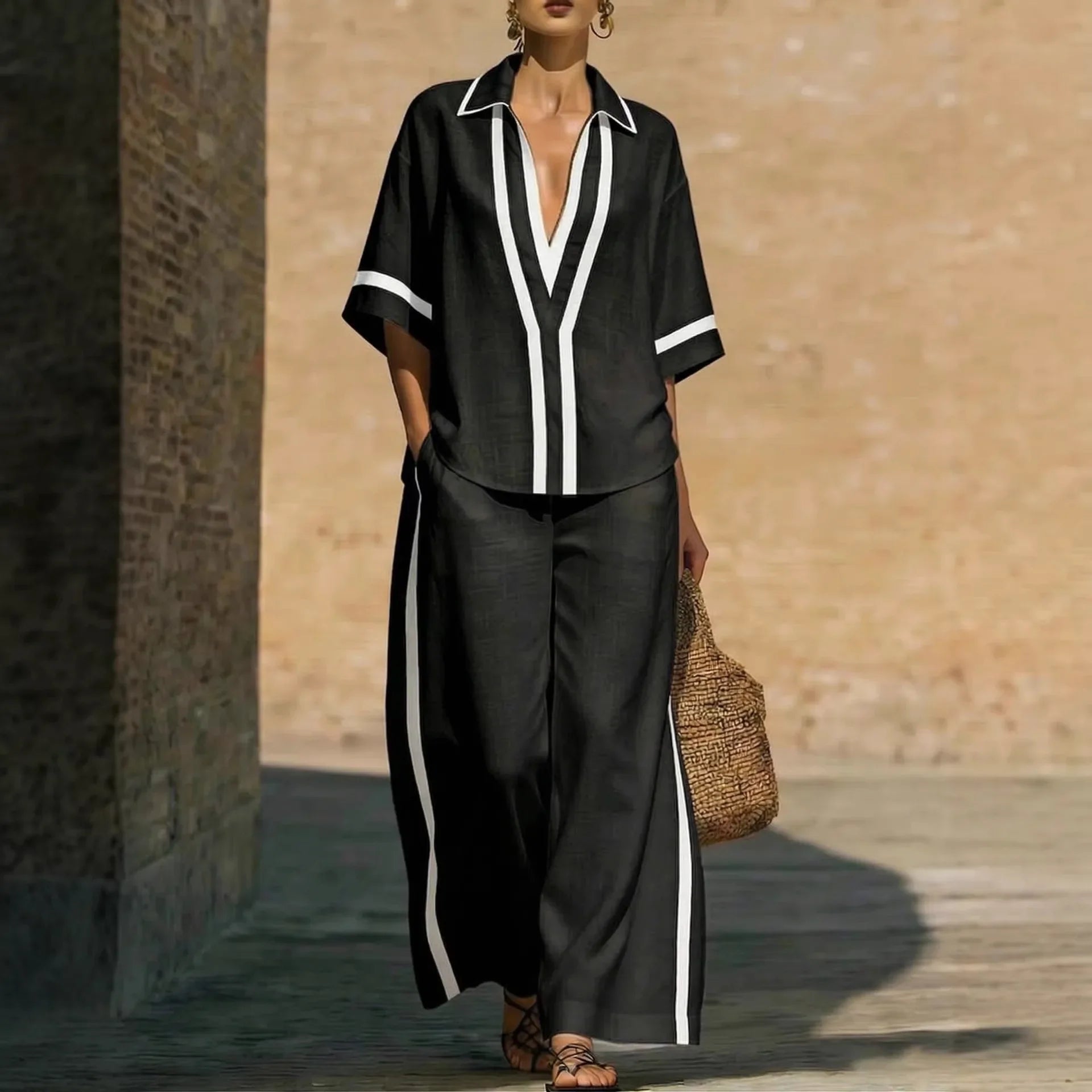 Conjunto Tamires - Seu must-have 2026 em linho (tendência grega)