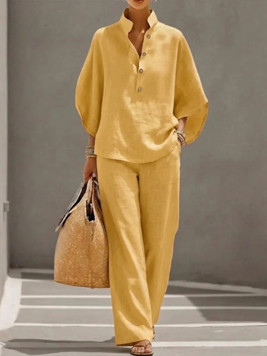 Conjunto Noelle - O linho mais aclamado pelas trendsetters europeias (tendência grega)