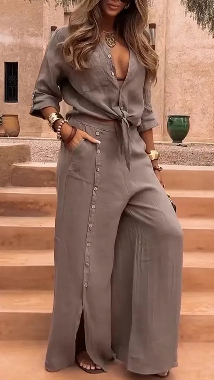 Conjunto Serena - Tendência em linho preferido das style mavens