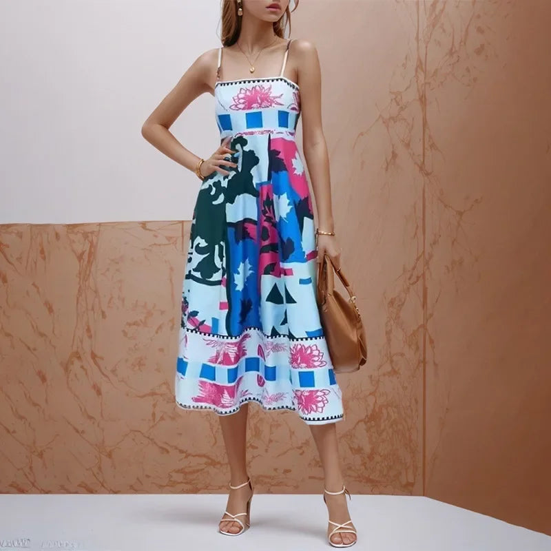 Vestido Dizi - Summer 2025 Estampado Cores Vibrantes