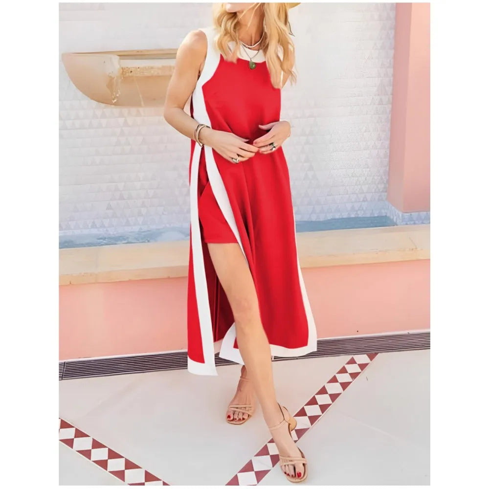 Conjunto Celeste - Nova tendência Lisavi vestido + shorts (tendência americana)