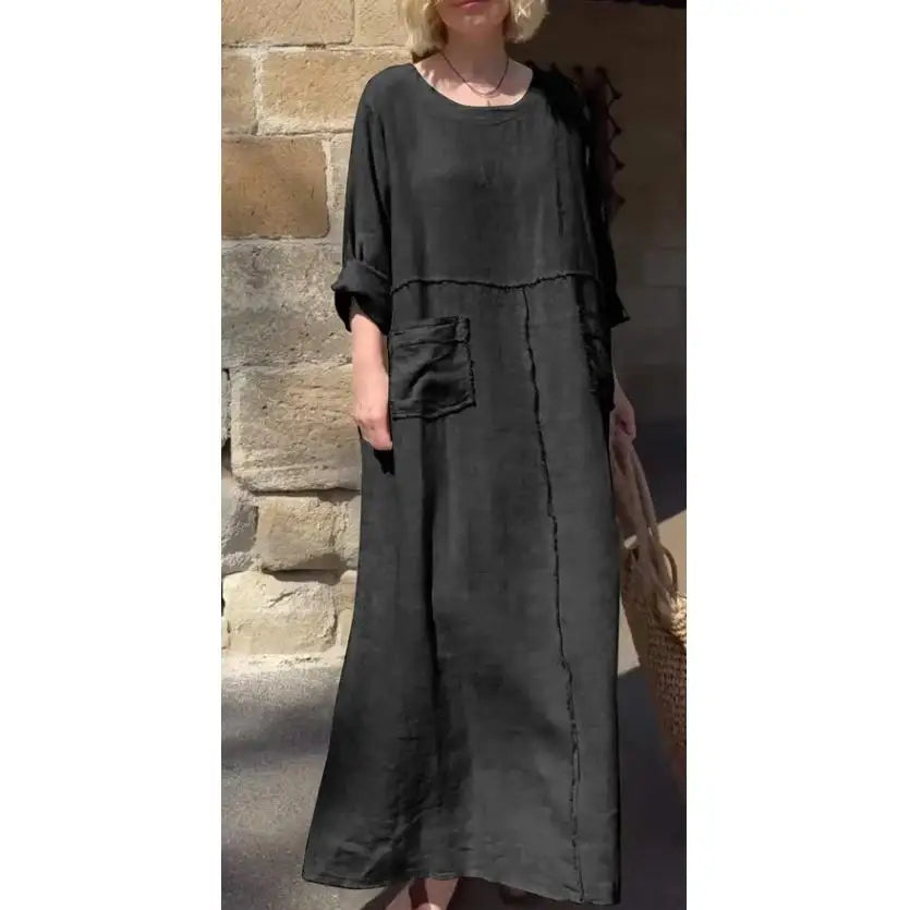 Vestido Valéria - Alta qualidade em linho preferido das style icons (tendência grega)