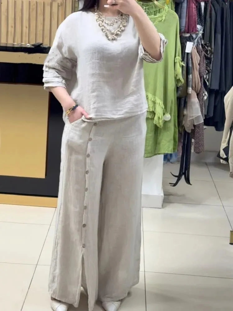 Conjunto Talita - O conjunto em linho querido das trendsetters (tendência grega)