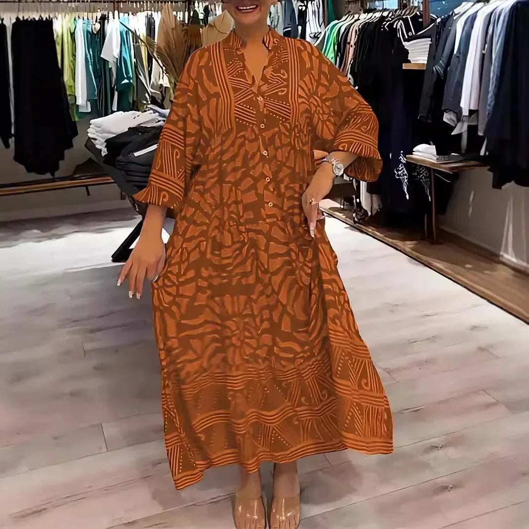 Vestido Aurora - Estampado fluido preferido das style mavens (tendência americana)
