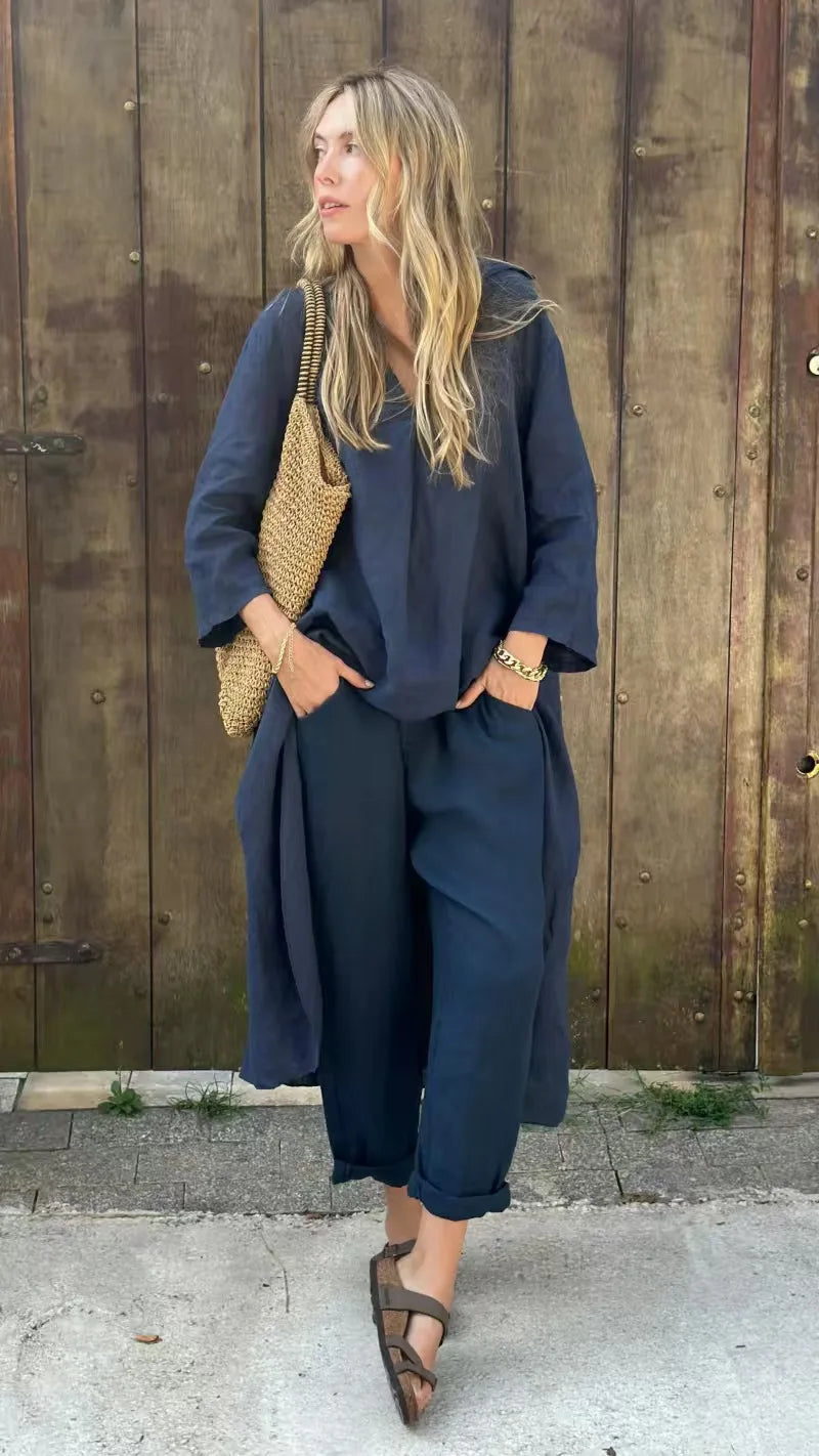 Conjunto Maya - Sofisticação em linho queridinho das style mavens (tendência francesa)