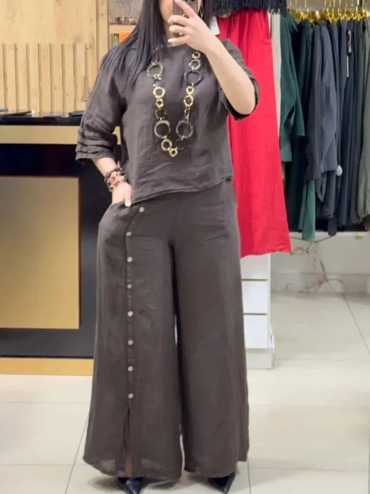 Conjunto Talita - O conjunto em linho querido das trendsetters (tendência grega)