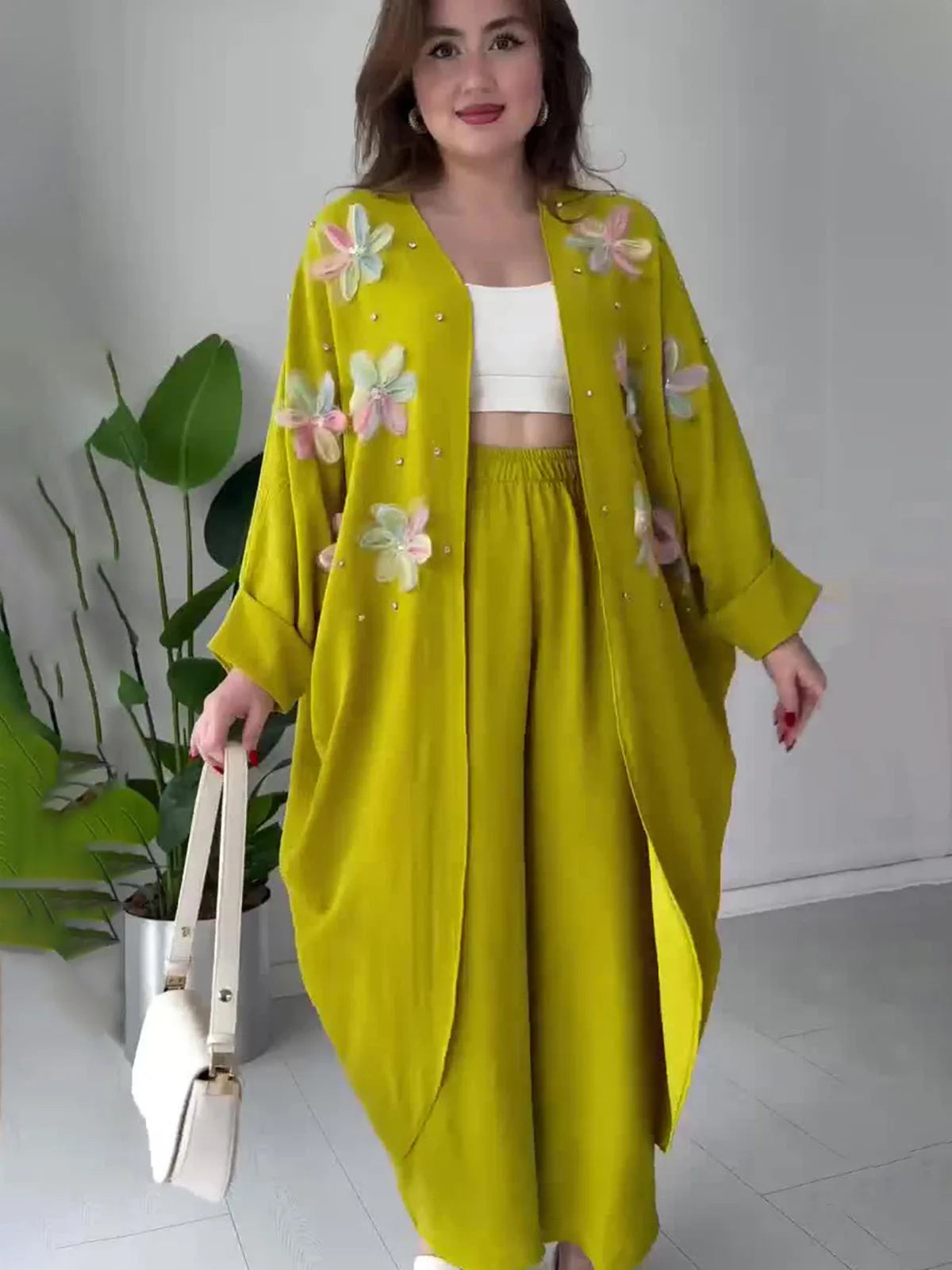 Conjunto Sandra - Tendência 2026 cardigan + calça (tendência belga)