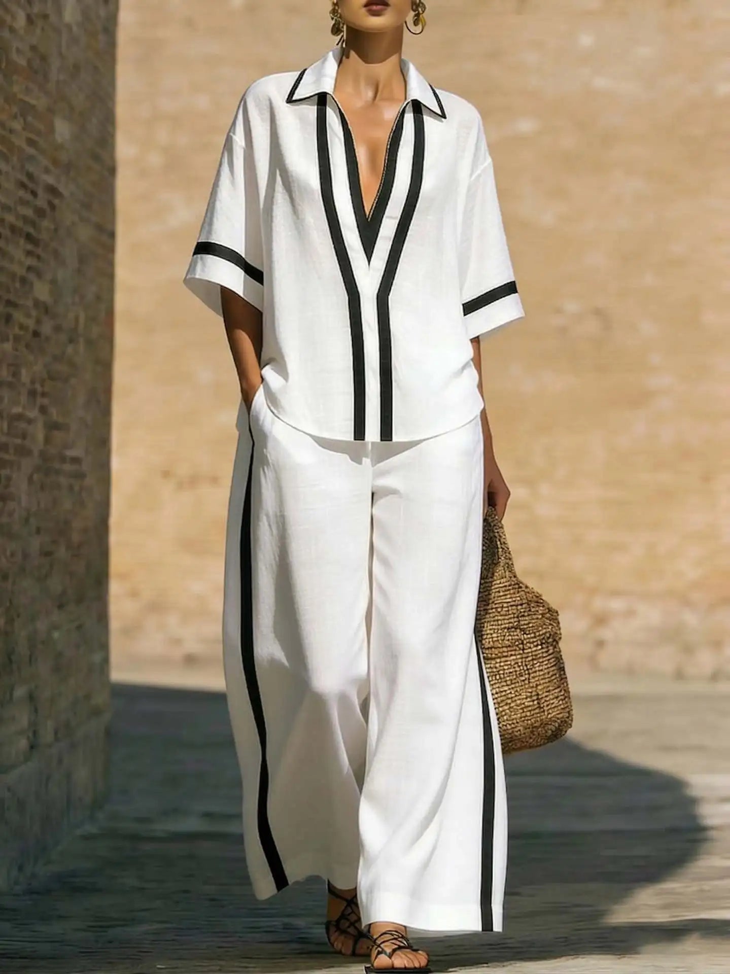 Conjunto Tamires - Seu must-have 2026 em linho (tendência grega)