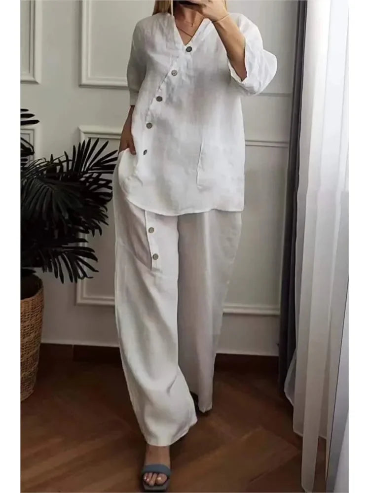 Conjunto Natalia - Seu style staple em linho (tendência grega)