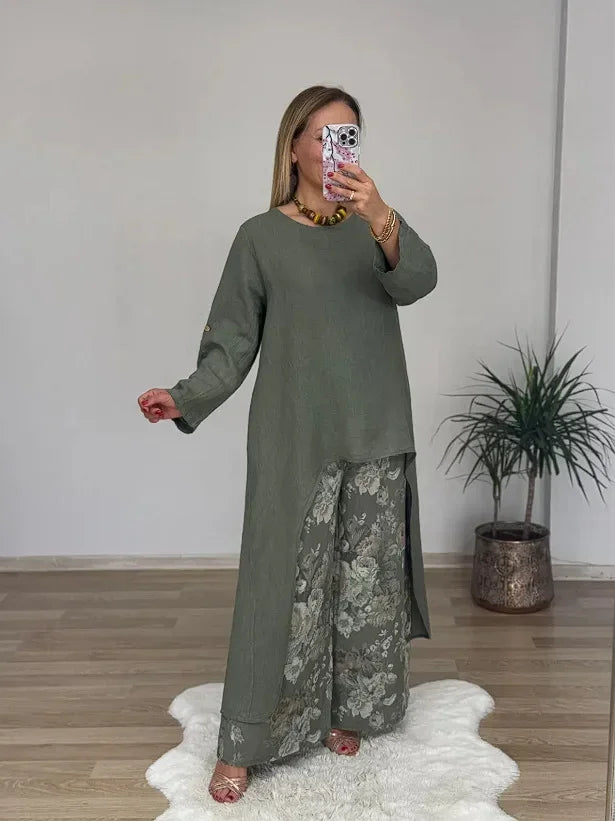 Conjunto Salomé - O queridinho das style mavens em linho (tendência grega)