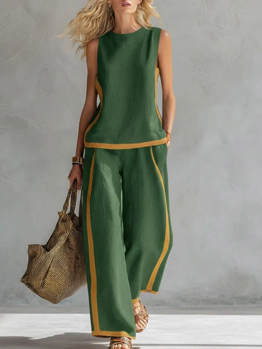 Conjunto Violeta - Seu standout piece em linho high quality (tendência grega)