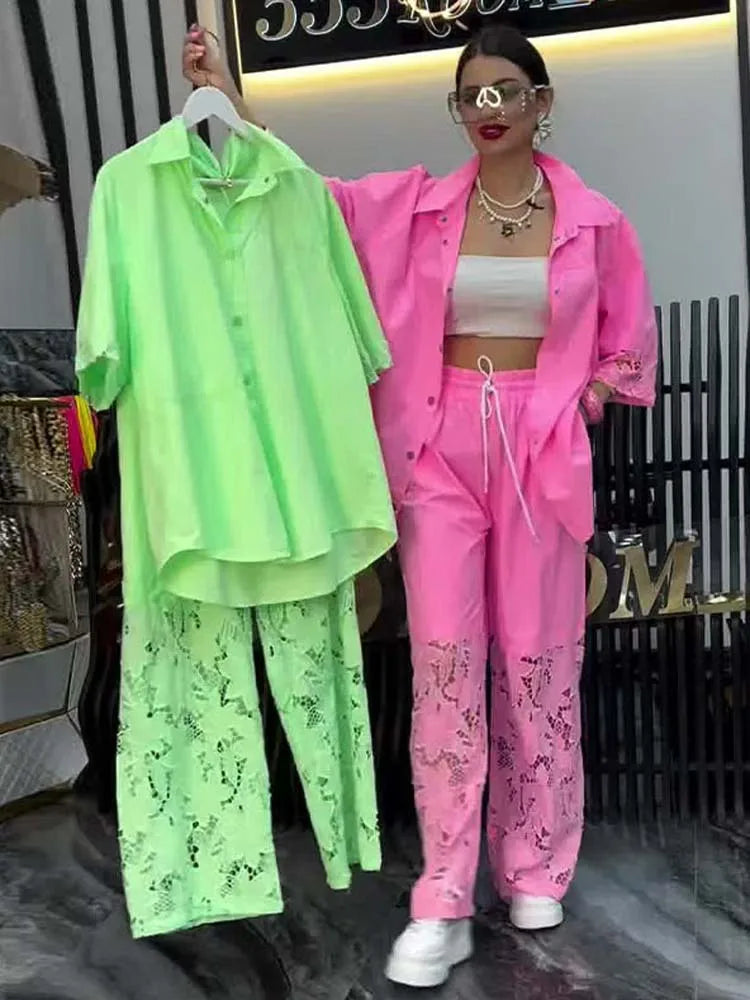 Conjunto Paula - Tendência em renda 2026 queridinho das it girls (tendência americana)