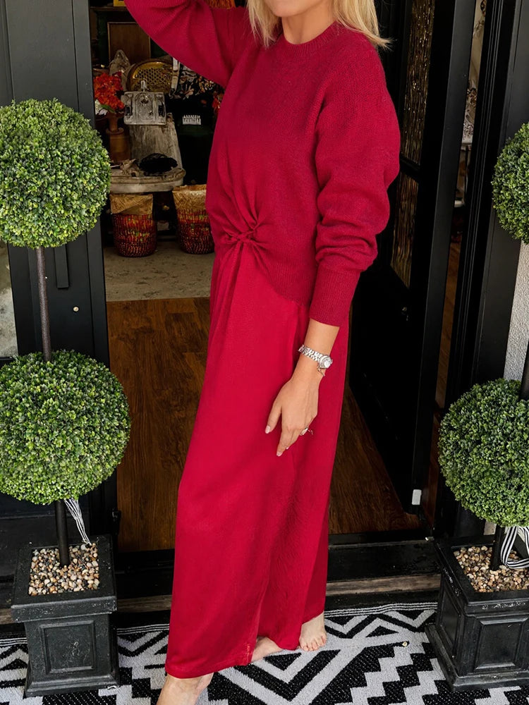 Conjunto Catarina - Tendência europeia vestido + suéter (must-have das style mavens)