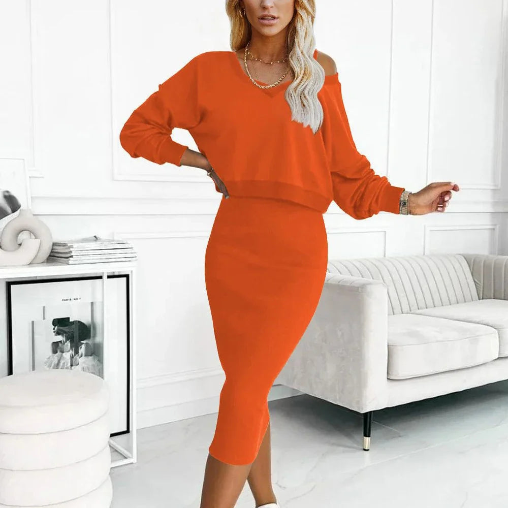 Conjunto Alicia - O mais amado belas blogueiras americanas vestido + suéter