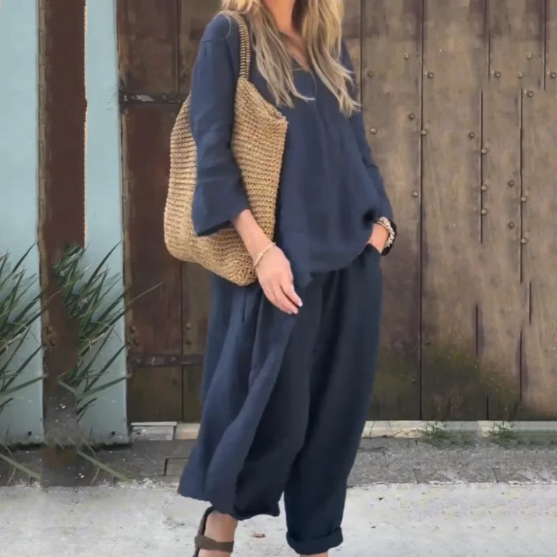 Conjunto Maya - Sofisticação em linho queridinho das style mavens (tendência francesa)