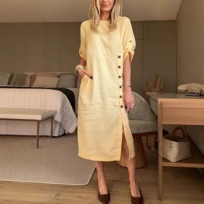 Vestido Lidia - Elegância e conforto em linho (tendência francesa)
