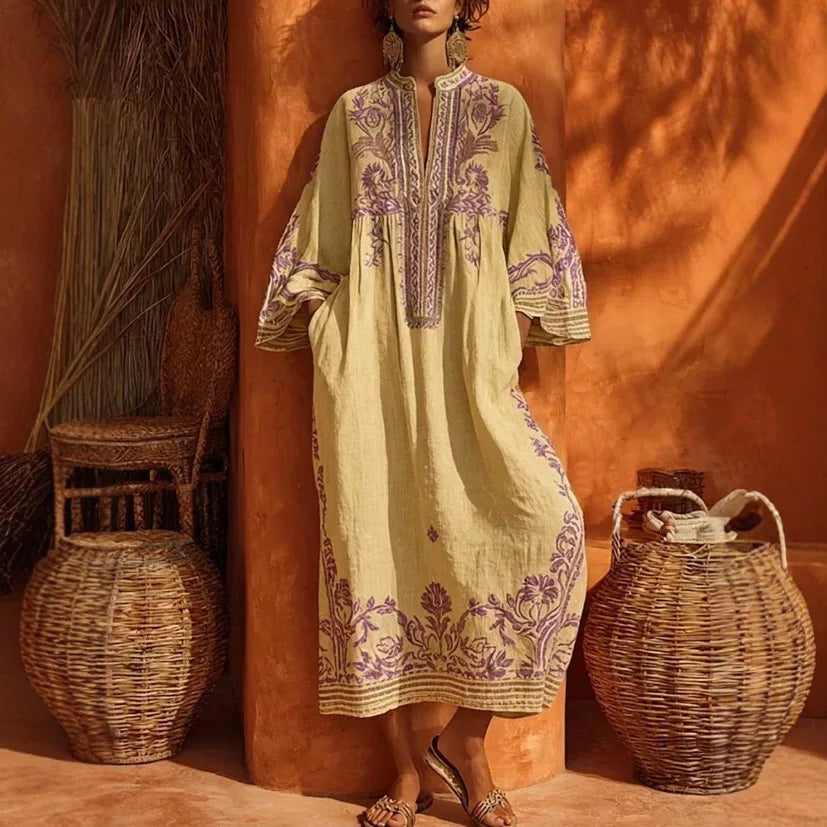 Vestido Caren - Boho chic preferido das glam leaders (tendência grega)