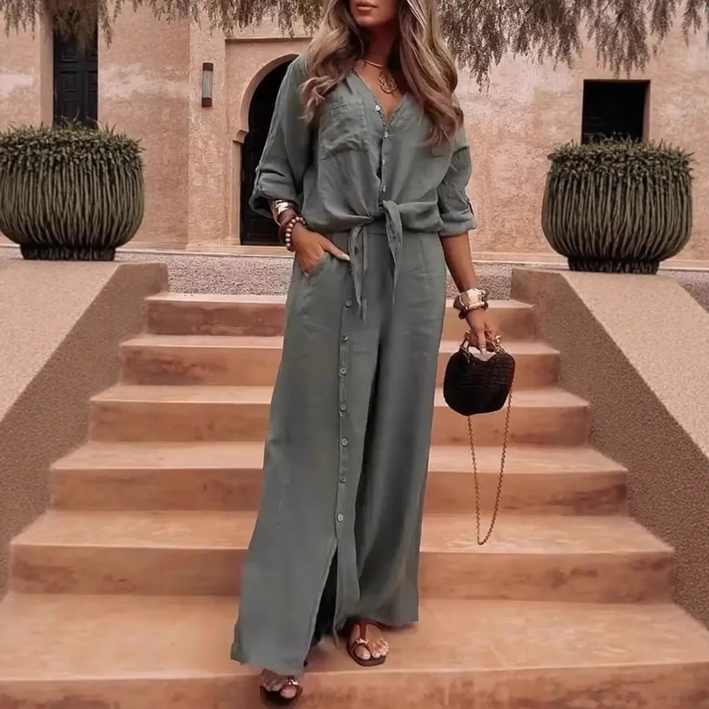 Conjunto Serena - Tendência em linho preferido das style mavens